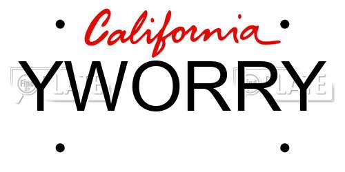 YWORRY California License Plate