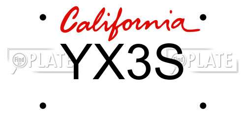 YX3S California License Plate