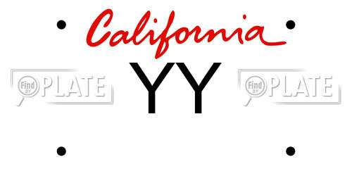 YY California License Plate