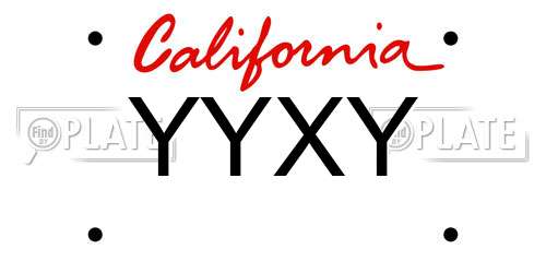 YYXY California License Plate