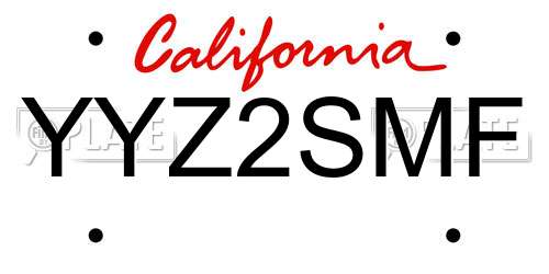 YYZ2SMF California License Plate