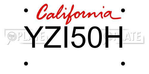 YZI50H California License Plate