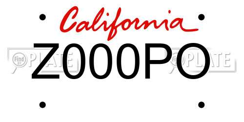 Z000PO California License Plate
