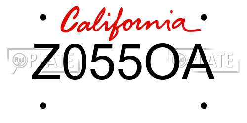 Z055OA California License Plate