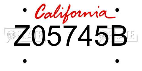 Z05745B California License Plate