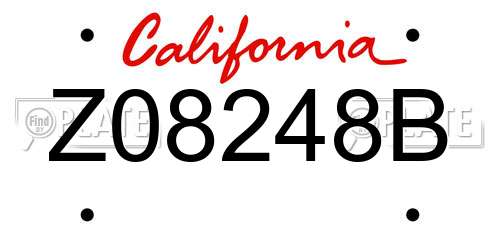 Z08248B California License Plate