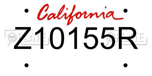 Z10155R California License Plate