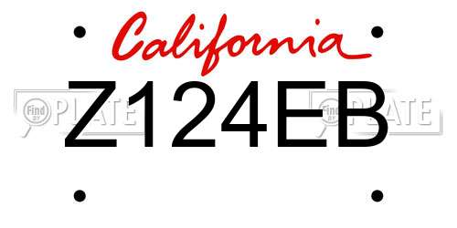 Z124EB California License Plate