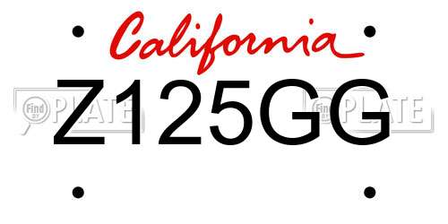 Z125GG California License Plate