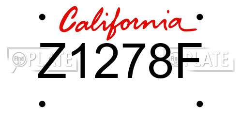 Z1278F California License Plate