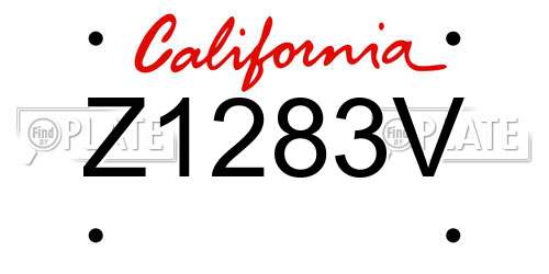 Z1283V California License Plate