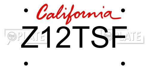 Z12TSF California License Plate