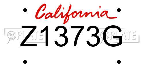 Z1373G California License Plate