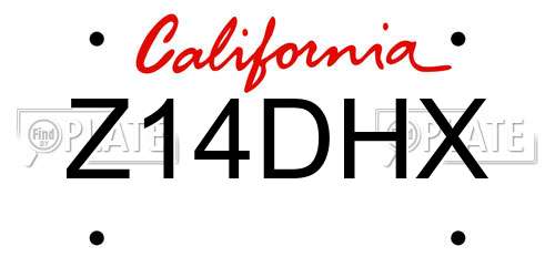 Z14DHX California License Plate
