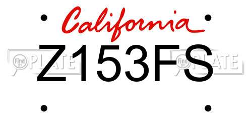 Z153FS California License Plate