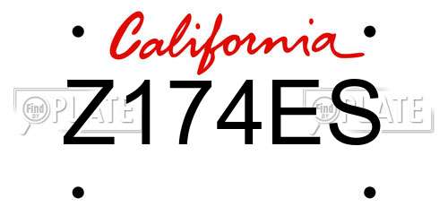 Z174ES California License Plate