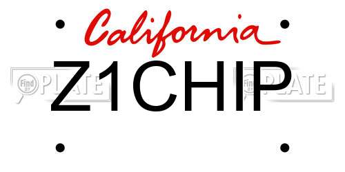 Z1CHIP California License Plate