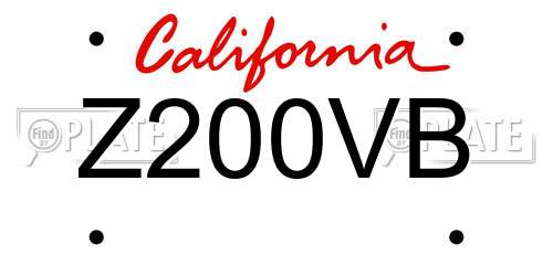 Z200VB California License Plate