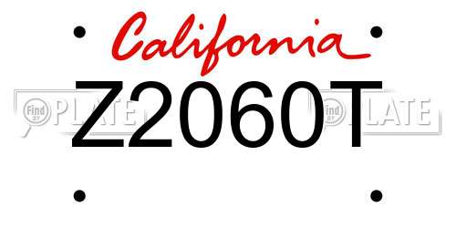 Z2060T California License Plate