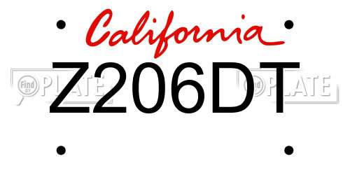 Z206DT California License Plate