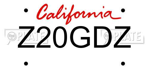 Z20GDZ California License Plate