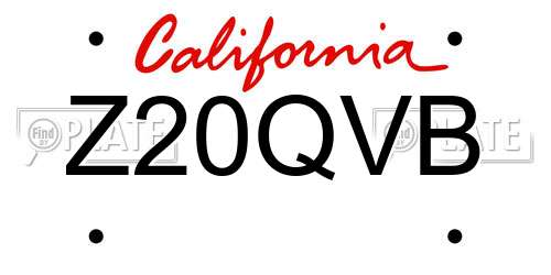 Z20QVB California License Plate