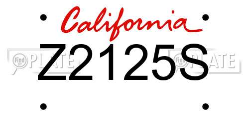 Z2125S California License Plate