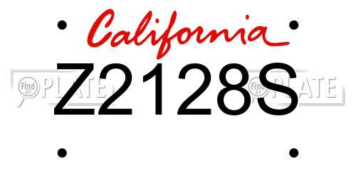 Z2128S California License Plate