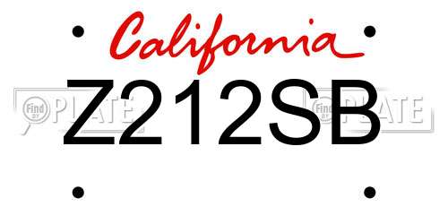 Z212SB California License Plate