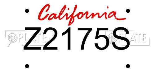 Z2175S California License Plate