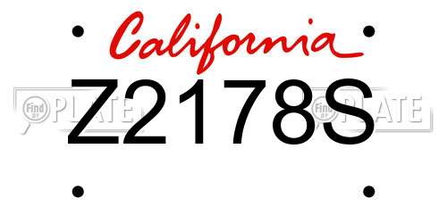 Z2178S California License Plate