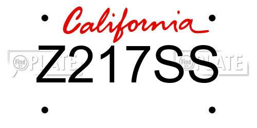Z217SS California License Plate
