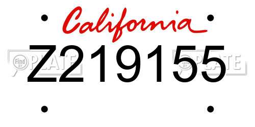 Z219155 California License Plate
