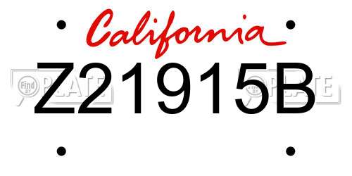 Z21915B California License Plate