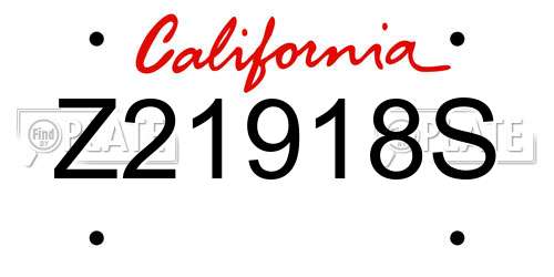 Z21918S California License Plate