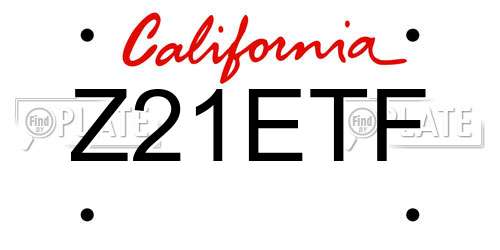 Z21ETF California License Plate
