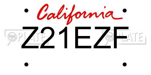 Z21EZF California License Plate