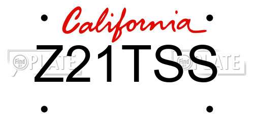 Z21TSS California License Plate