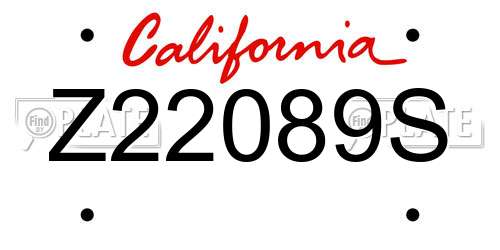 Z22089S California License Plate