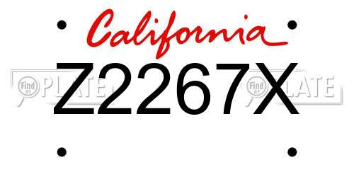 Z2267X California License Plate