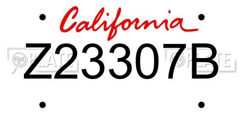 Z23307B California License Plate