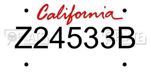 Z24533B California License Plate