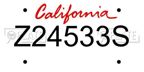 Z24533S California License Plate
