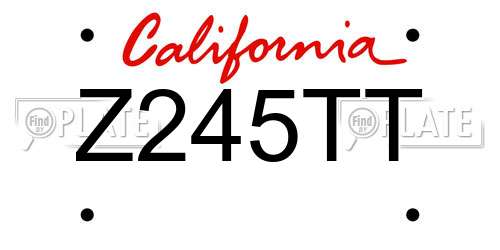 Z245TT California License Plate