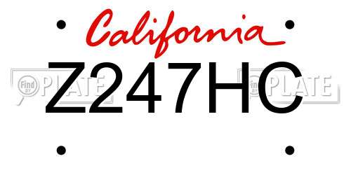 Z247HC California License Plate