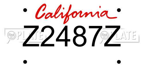 Z2487Z California License Plate