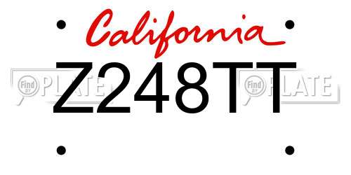 Z248TT California License Plate