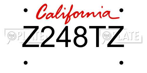 Z248TZ California License Plate