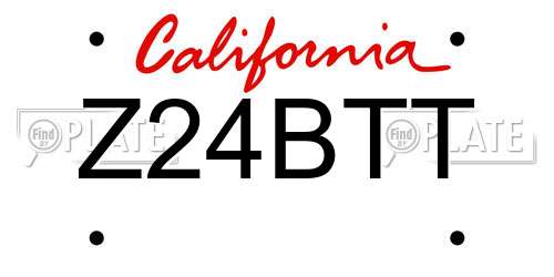 Z24BTT California License Plate