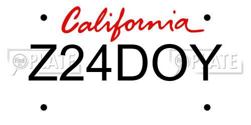 Z24DOY California License Plate